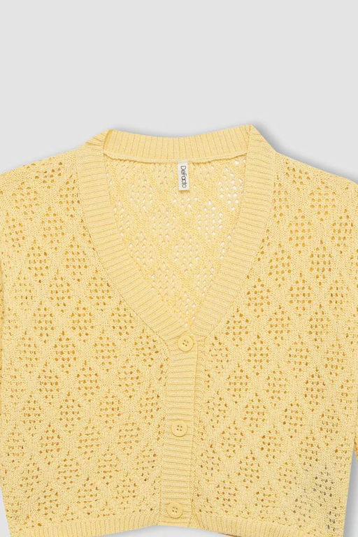 Кардиган для девочек с V-образным вырезом - Defacto фото 8