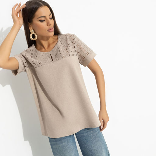 Туника свободная Лучше некуда (бежевая) - Charutti фото 4