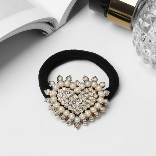 Цена за 6 шт. Резинка для волос «Верэн», сердце, 5 см