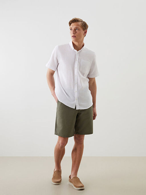 Regular Fit K?sa Kollu Poplin Erkek G?mlek