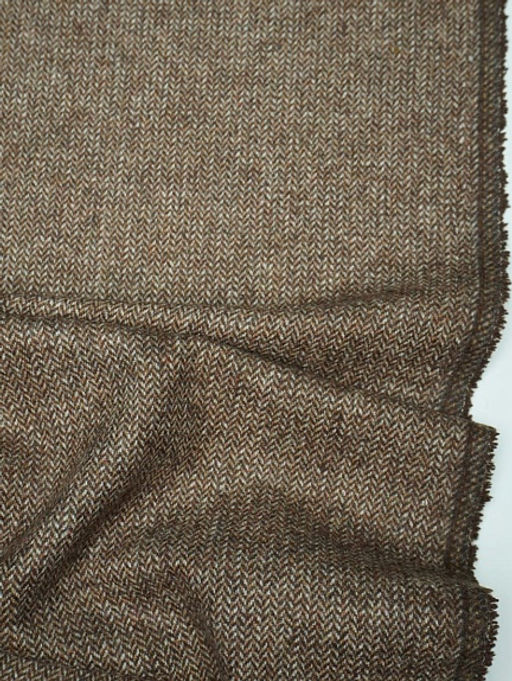 Шерсть пальтово-костюмная Твид Мелкая елочка цв.бежево-коричневый, ш.1.5м, шерсть-40%, п/э-60% - Купава фото 17