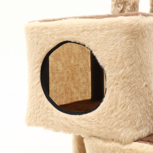 Комплекс для кошек с когтеточкой, разборный, 3-х уровневый, 80 х 42 х 139 см, бежевый - Пижон фото 8