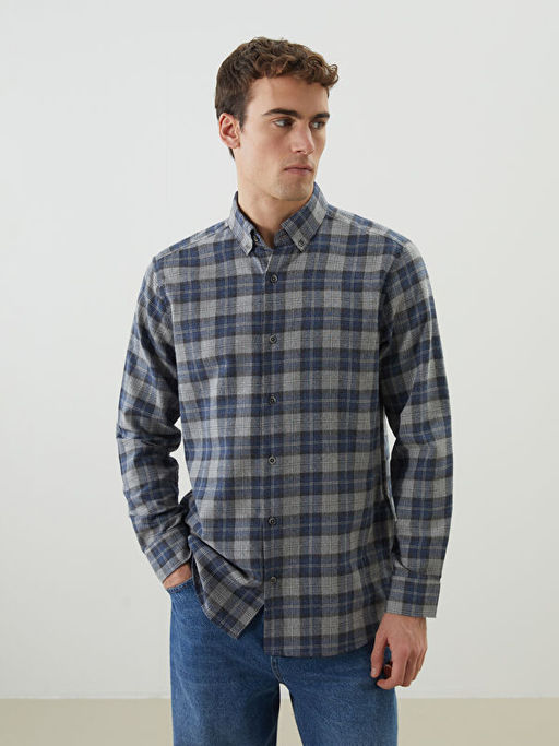 Regular Fit Uzun Kollu Ekose Erkek G?mlek