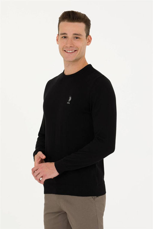 Мужской черный базовый свитер - U.s. polo assn фото 3
