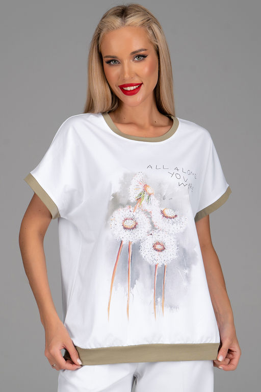 Футболка Лорея (хаки/одуванчики)