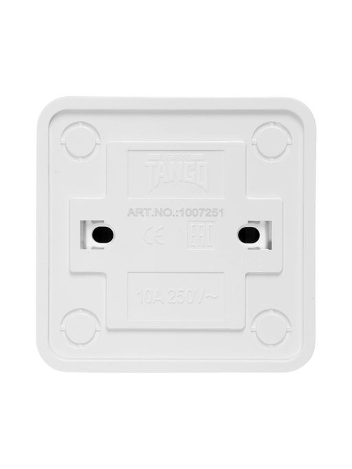 Цена за 2 шт. Выключатель TANGO, 10 А, 1 клавиша, 250 В, IP 20, основание розеток керамика, огнеупорный ABS-пласти