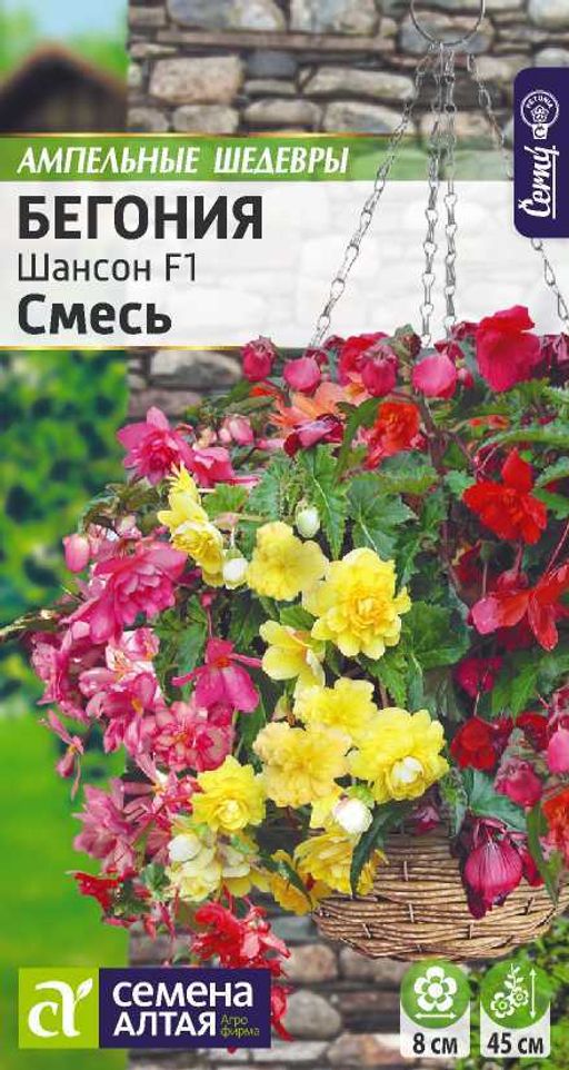 Бегония Шансон смесь ампельная клубневая/Сем Алт/цп 5 шт. Ампельные шедевры