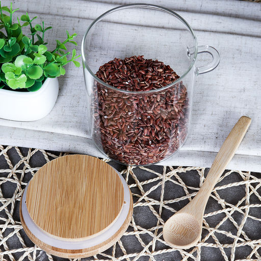 Банка с ложкой бамбуковая крышка 500 мл / LCKW2904 /уп 120/ - ГалеонТрейд фото 10