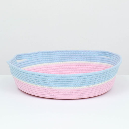 Экологичный лежак для животных, 50 х 50 х 12 см,вес до 25 кг, розово-голубой - Пижон фото 2