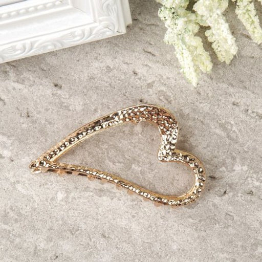 Краб для волос 8 см Сердце/ NK-8 /уп 12/металл/золото - Галеонтрейд фото 2