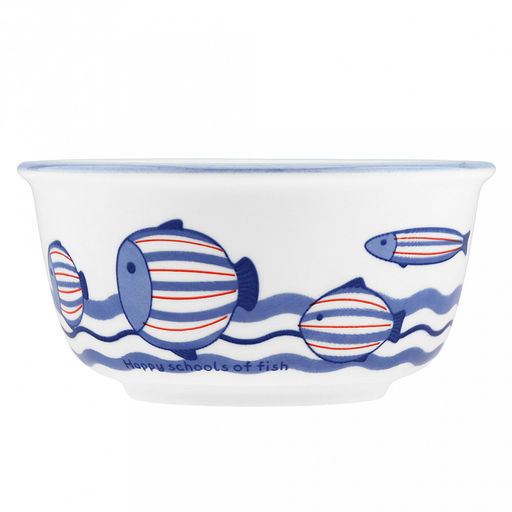 "Синий полосатик" Салатник фарфоровый 800мл, д15,5см, h7,4см, отводка, белый (Китай)