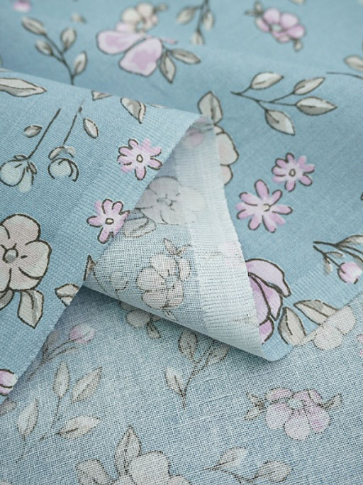 Перкаль "Утренний цвет" цв.серо-голубой, ш.1.5м, хлопок-100%, 100гр/м.кв