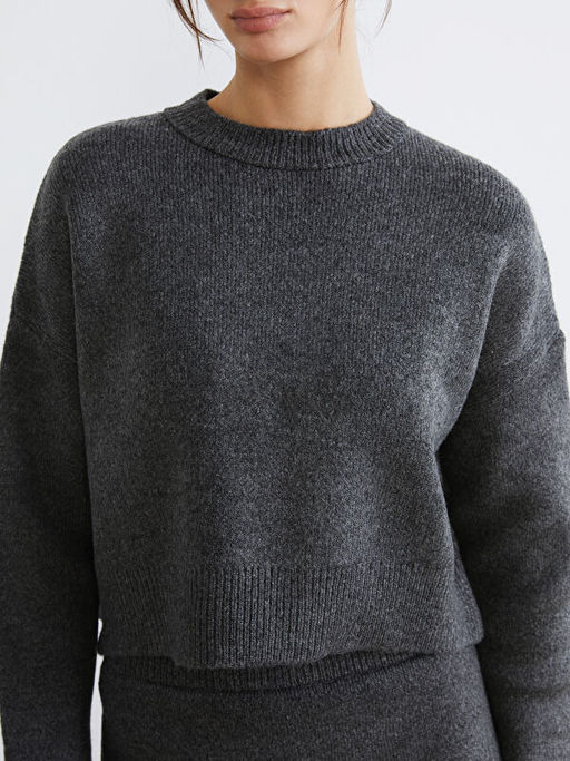 Bisiklet Yaka Oversize Kad?n Triko Kazak