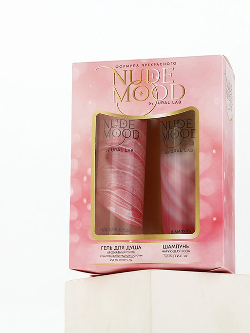 Подарочный набор NUDE MOOD, гель для душа и шампунь для волос, 2?250 мл, аромат розы и пиона, URAL LAB  фото 11
