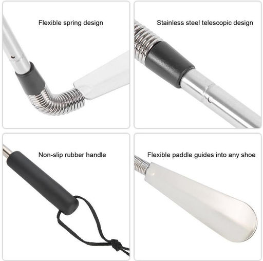 Телескопический пружинный рожок для обуви, аксессуар для обуви из нержавеющей стали