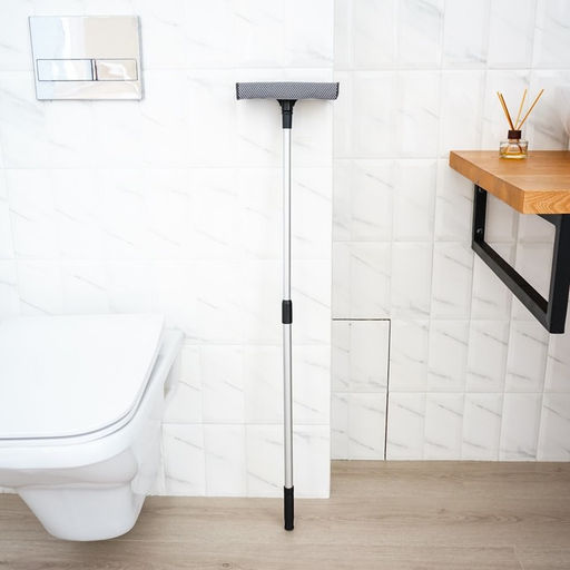 Окномойка с телескопической алюминиевой ручкой и сгоном Доляна, 20860(97) см, рабочая поверхность 20 см, поролон  фото 17