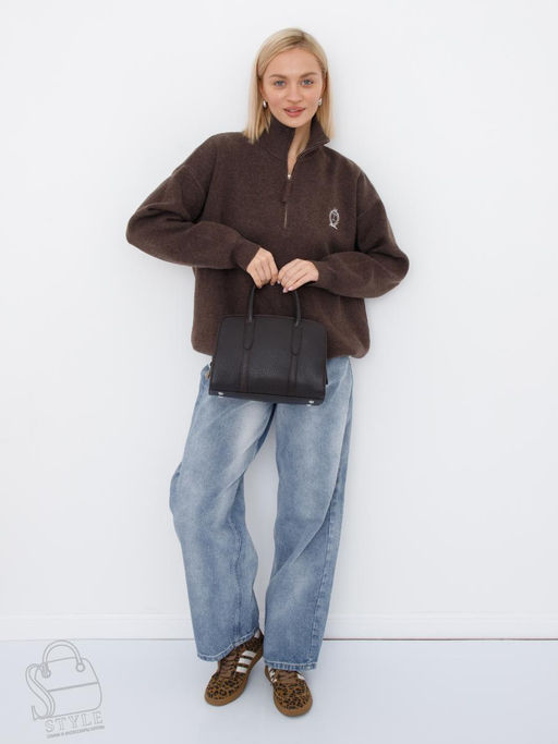 Сумка женская кожаная 8007-2S coffee Velina Fabbiano-Safenta