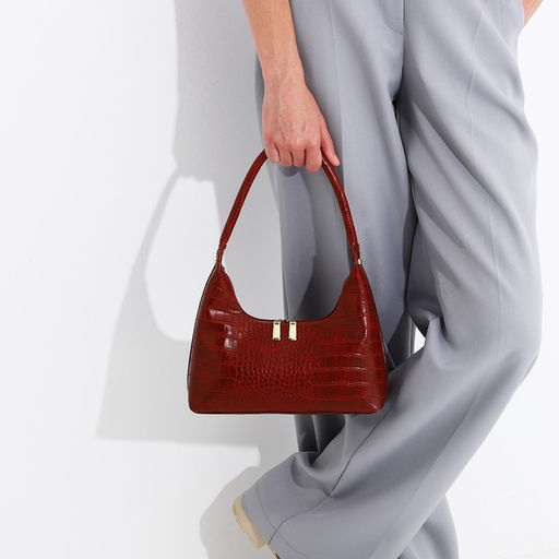 Сумка-багет на молнии, цвет бордовый - Simaland фото 7