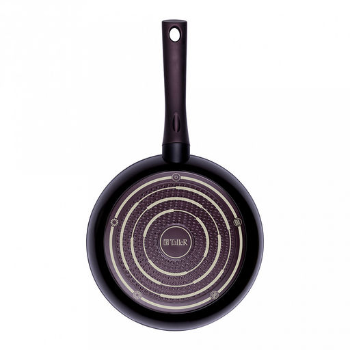 Сковорода с антипригарным покрытием д24см Аспайр, h4,9см, s3мм, дно д19см, s3,3мм, кованый алюминий, бакелитовая ручка с покрытием soft-touch, темно-фиолетовый, TalleR (Китай) Подходит для всех видов плит, включая индукционную. - Домашняя мода фото 4