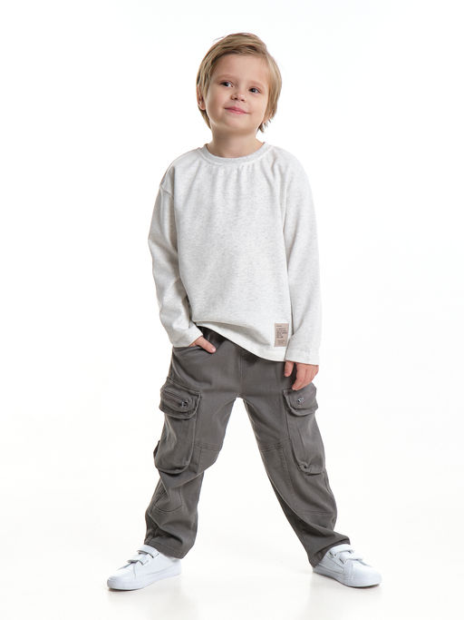 Толстовка для мальчика с шевроном 22-1124 темно-серый меланж - Mini maxi фото 21