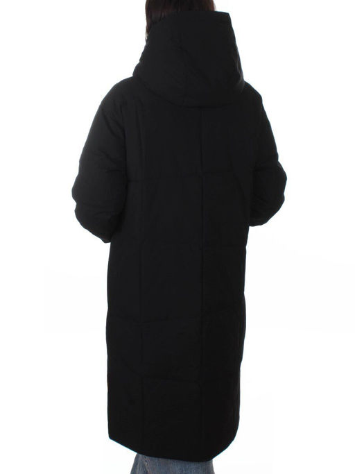 W8236M BLACK Пальто зимнее женское оверсайз (200 гр. био-пух)
