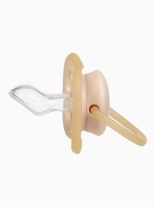 Светящаяся соска-пустышка анатомическая, силикон, от 0 мес., «Мишка», цвет бежевый