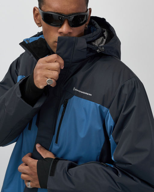Горнолыжная куртка мужская зимняя синего цвета 7612S - Mtforce фото 5