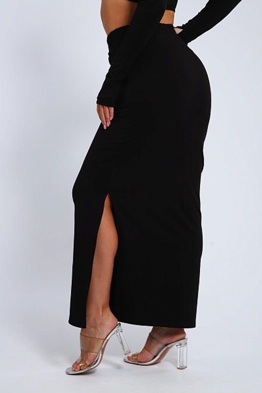 Юбка, футер (01056, черный макси) - Плиона фото 16