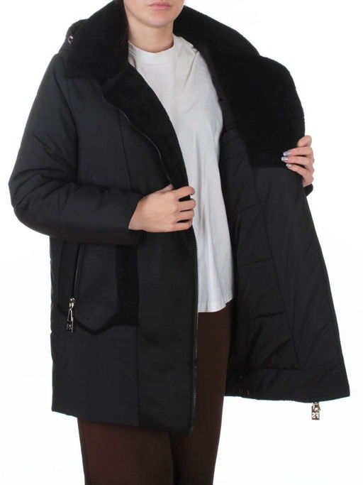 8088 BLACK Куртка зимняя женская (верблюжья шерсть, 120 гр. холлофайбер)