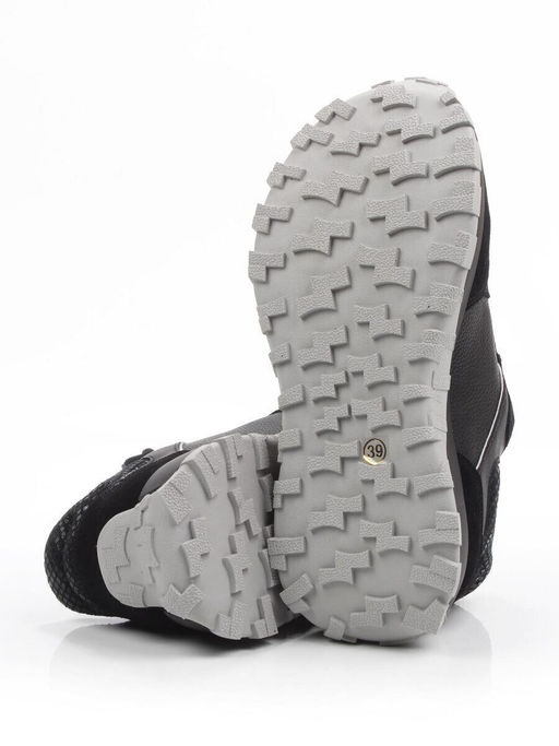 03-A104-1 BLACK Кроссовки женские (натуральная кожа, натуральная замша)