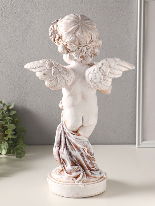 Фигура полистоун «Ангел играет на флейте», 43 см