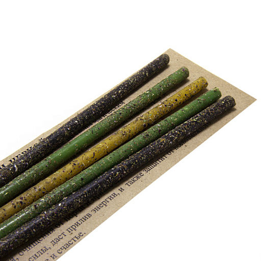 Набор свечей c травами Свечи Сатурна От порчи и черной магии Зверобой крапива папоротник уп-5шт 16см - Miro фото 2