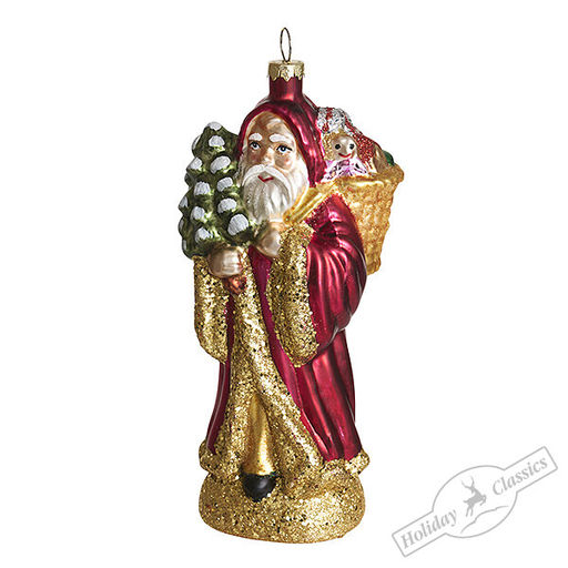 Дед Мороз с елочкой и подарками (стекло) 7,5х5,5х16,5 см