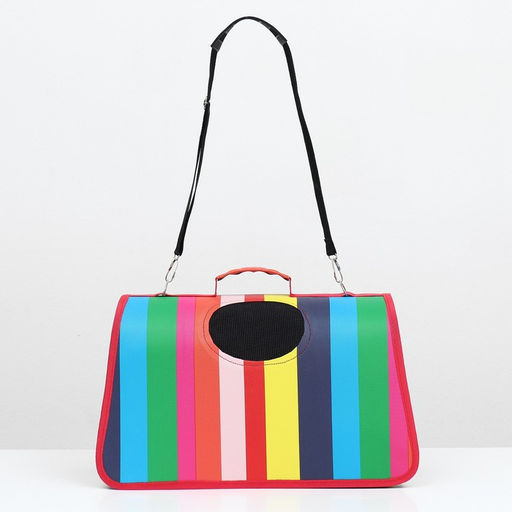 Сумка-переноска каркасная Радуга, размер М, 40 х 21 х 27 см - Пижон фото 2