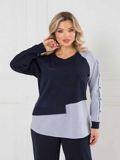 Блузка 1444 темно-синий