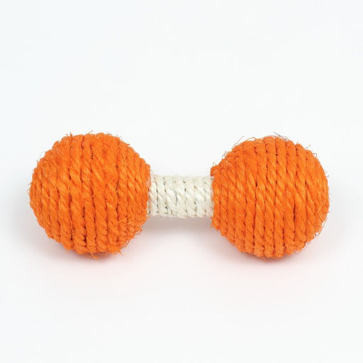 Гантель-погремушка сизалевая, 11,5 см, оранжевая - Пижон фото 2