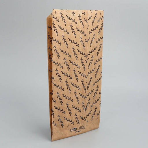 Цена за 50 шт. Пакет бумажный фасовочный, крафт, «Спасибо» 14×30×6 см без окна