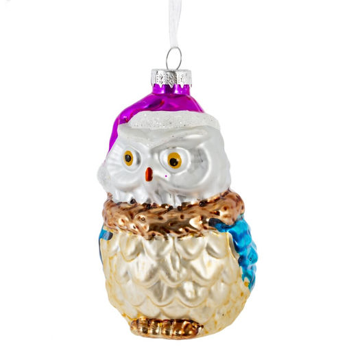 Украшение новогоднее "Сова", L7 W7 H12,5 см