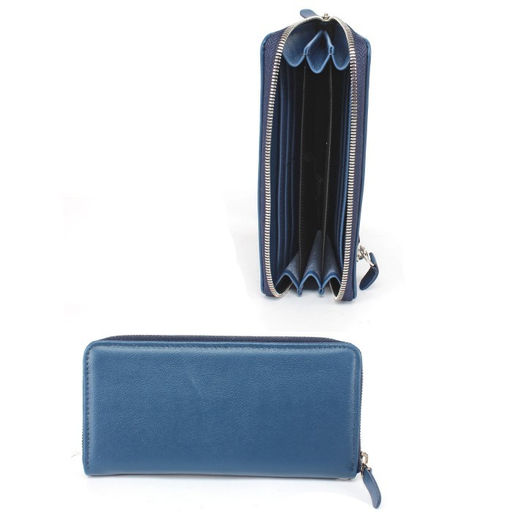 Портмоне женское Croco-ПР-956 натуральная кожа 3 отд, 11 карм, синий бергамо (47) 265290