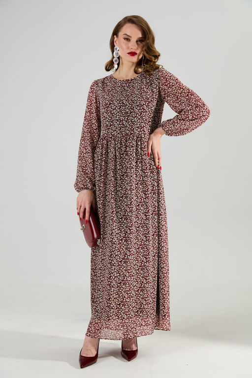 Платье NIKVA н801-9 листья бургунди
