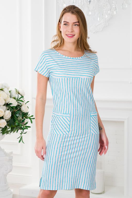 Туника женская из кулирки Альбертина бирюзовый - Амадэль фото 18