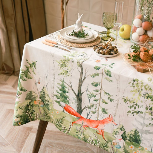 Скатерть Этель Лесная сказка, 148х183 +/-2 см с ГМВО, саржа, хлопок, 190г/м2  фото 7