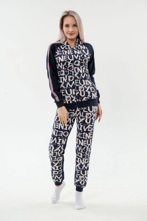 Костюм женский из футера 2-хн джемпер и брюки SportLand буквы - Амадэль фото 3