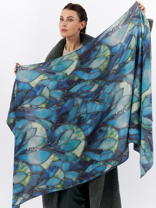 Большой, мягкий, тонкий и очень нежный двусторонний палантин с рисунком - Tantino фото 10