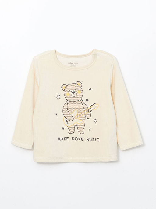 Bisiklet Yaka Uzun Kollu Bask?l? Erkek Bebek Pijama Tak?m? - Waikiki фото 2