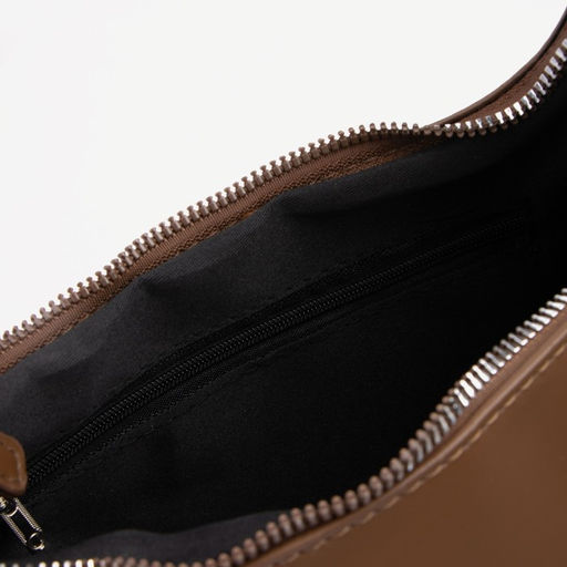 Сумка-багет на молнии, цвет тёмно-коричневый - Simaland фото 3