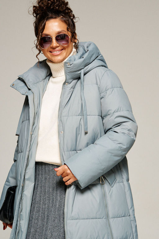 Пальто Beautiful Free 8022 серо-голубой