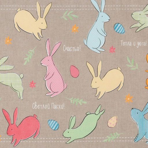 Дорожка пасхальная на стол Этель Зайцы 30х70 см, 100% хл, саржа 190 гр/м2  фото 2