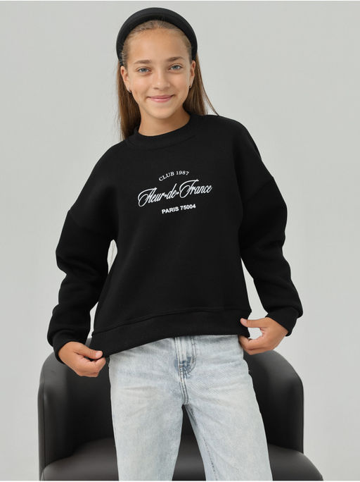 Свитшот Начес Клуб Черный Девочка - София фото 2