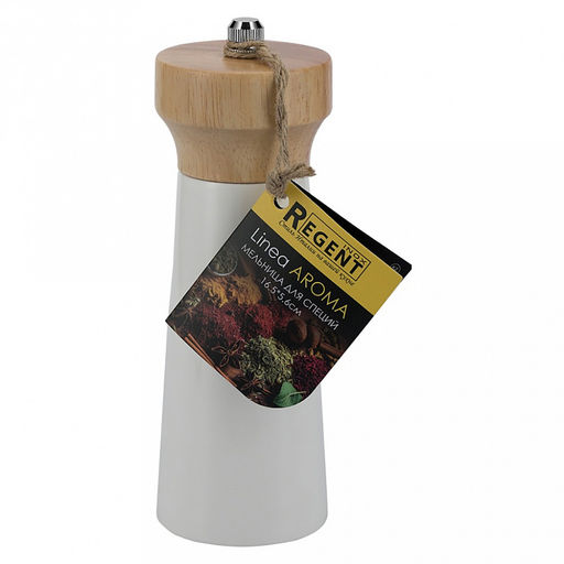 Измельчитель (мельница) для соли и перца Linea AROMA д5,6см, h16,5см, гевея, белый, Regent (Китай) - Домашняя Мода фото 4